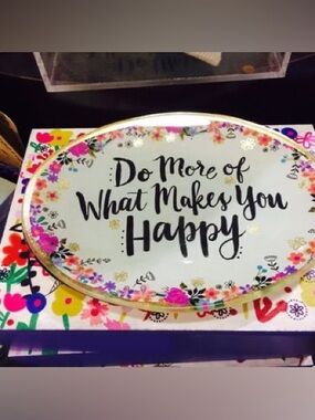 Decorative Oval Trinket Dish - "Do More of What Makes You Happy"